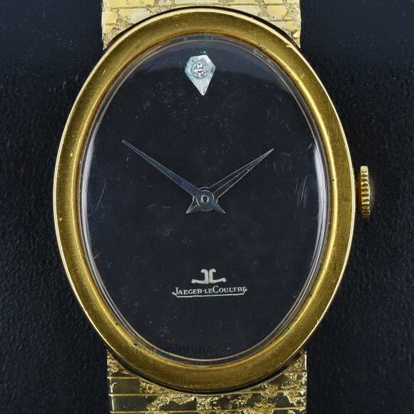 Jaeger-LeCoultre Oval Vintage Dress Watch Circa 1970’s, Black Dial - Yellow Gold - Picture 4 of 10